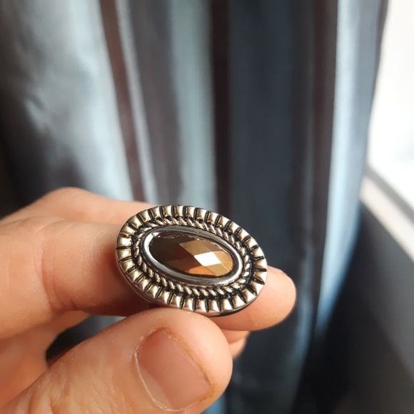 Earth Tone Brown and Silver Ring 7.5 - Picture 1 of 9